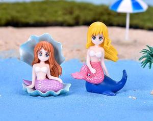 Magnifiques figurines de sirènes miniatures en résine peintes à la main pour filles d'été, mignonnes et adorables - Product Image 6