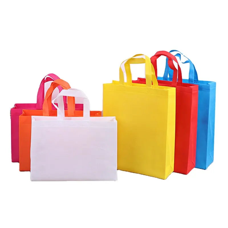 Promotionnel en gros impression personnalisée Eco réutilisable supermarché épicerie Shopping Non tissé transporter tissu fourre-tout sac en tissu