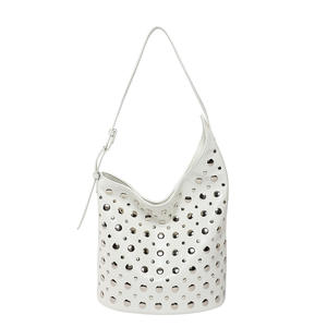 New Fashionable PU Leather Vegan Soft Sling Handle Party Handbag Vegan Leather <strong>Bag</strong> Fashion Sling Tote Women <strong>Bag</strong> with Rivets - Product Image 4