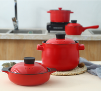 Ensemble de casseroles en céramique rouge marmite à soupe en céramique pour soupe de riz et bouillie marmite vente chaude chinois CLASSIC ustensiles de cuisine en céramique