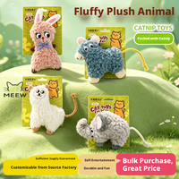 Jouet pour chat en peluche en forme de lapin avec nœud papillon, couineur intégré, jouet interactif résistant aux morsures pour chatons d'intérieur