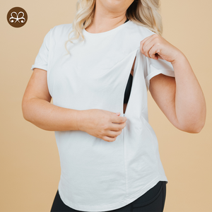 All'ingrosso Logo personalizzato abbigliamento premaman <span class=keywords><strong>da</strong></span> donna t-shirt morbida ogni giorno che allatta maniche corte - Product Image 2