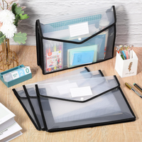 Classeur extensible en plastique de taille lettre A4 avec logo personnalisé Organisateur de documents en PP avec fente pour carte et bouton pression transparent