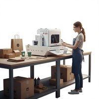 Imprimante à plat numérique jet d'encre automatique haute vitesse pour boîtes à pizza, sacs en papier et carton