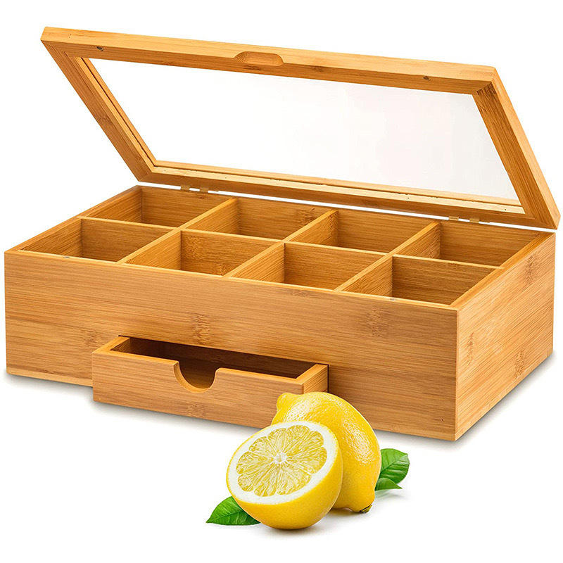 Customized Engraved Bamboo Wooden Storage Organizer
