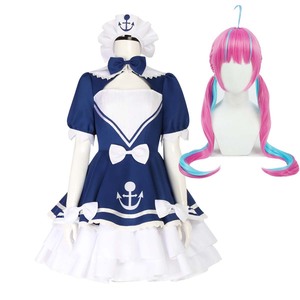 Mujer VTuber Hololiv Virtual YouTuber <span class=keywords><strong>Minato</strong></span> Aqua Cosplay Blue Maid Dress Costume IDOL-003 - Product Image 1