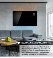 Radiateur électrique autonome intelligent avec panneau en verre et thermostat numérique, OEM ODM, pour la maison, l'hôtel, le bureau, vente en gros