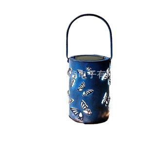 Solar Butterfly Lantern Led Metal Hanging Light Outdoor Garden Decor <b>6V</b> Mono Si Solar Cell With <b>Battery</b> Included - Product Image 1