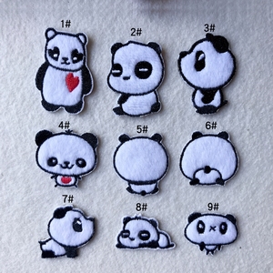 Phim hoạt hình dễ thương lông thêu vải với gấu trúc đỏ các bản vá lỗi quần áo với rách lỗ và các bản vá lỗi dính - Product Image 3