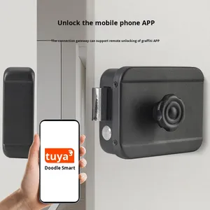 รีโมทคอนโทรล ล็อคประตูไฟฟ้าภายในบ้าน แบบซ่อน มองไม่เห็น ป้องกันการโจรกรรม ใช้รหัสผ่าน บัตร หรือโทรศัพท์มือถือ - Product Image 1
