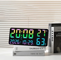 Horloges murales LED RGB intelligentes, horloge murale numérique, horloges à grand écran pour la maison