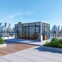 Maison conteneur d'appartement mobile personnalisable en structure légère d'acier extensible, design respirant, conception de modèle 3D moderne pour parc