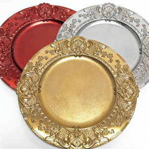 <span class=keywords><strong>Sottopiatti</strong></span> Vintage in Plastica Oro Argento Nero da 13 Pollici per Decorazioni Tavola Casa e Matrimoni - Product Image 5