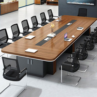 HYZ-241X Table de conférence longue, bureau de travail, chaise de bureau, combinaison bambou, 26 places, grande formation, moderne, commercial