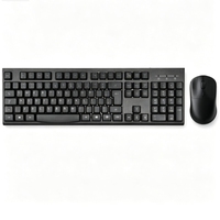 Keyboard Nirkabel Ukuran Penuh 104-Tombol Harga Pabrik dengan Mouse Nirkabel Optik USB 2.4GHz untuk PC Tablet