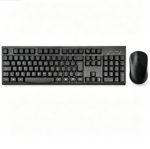 <span class=keywords><strong>Clavier</strong></span> sans fil pleine taille 104 touches à <span class=keywords><strong>prix</strong></span> d'usine avec souris optique sans fil USB 2,4 GHz pour PC et tablette - Product Image 1