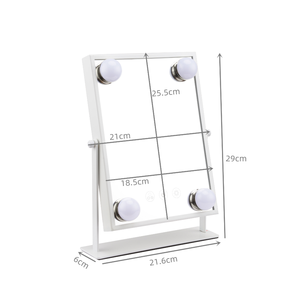 Miroir de maquillage LED à intensité variable et sensible au toucher Vanité de bureau en bois de houx avec ampoule LED remplaçable <span class=keywords><strong>pour</strong></span> le maquillage écrémage en gros - Product Image 5