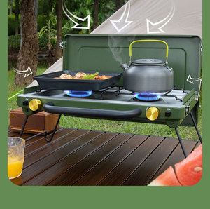 Barbecue portable en acier inoxydable personnalisé, résistant au vent, avec foyer à gaz et étui <span class=keywords><strong>de</strong></span> transport pour le camping en plein air - Product Image 5