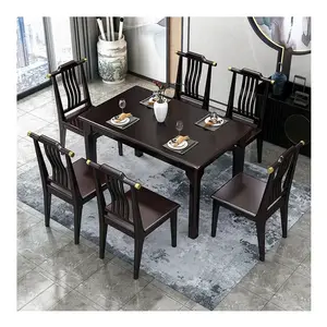 Mesa jantar moderna mesa jantar madeira maciça estilo chinês mobília restaurante mesa jantar madeira