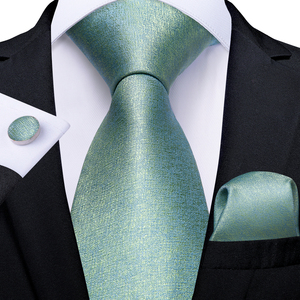 Accessoires de mariage pour homme : <span class=keywords><strong>cravate</strong></span>, pochette de costume et boutons de manchette unis à séchage rapide (rose, bleu, vert, violet) – Cadeau pour marié ou mari - Product Image 4