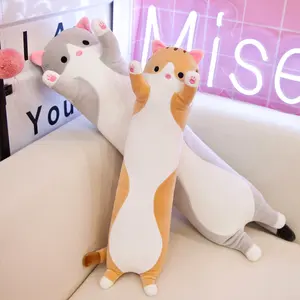 Baby Kids Toys Soft Cat Big Hugging Plush Pillow Cartoon Long Cat Kitten Legs Sleeping Companion Bolster Toys Stuffed Animal