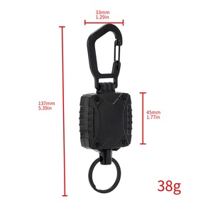 Porte-clés rétractable DF 118 en câble d'acier avec cordon élastique anti-perte, haute élasticité et facile à tirer - Product Image 4