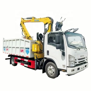 Camion <span class=keywords><strong>grue</strong></span> forestière ISUZU <span class=keywords><strong>4x2</strong></span> de 700 kg à grappin rotatif hydraulique pour l'exploitation forestière et le chargement de bois - Vente chaude - Product Image 1