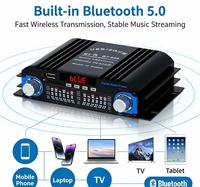 Mini amplificateur Bluetooth 12V, 4.0 canaux, amplificateur stéréo HIFI, alimentation US pour haut-parleur de voiture et de maison
