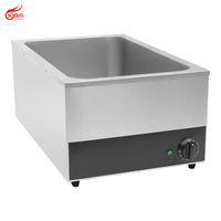 Gewerbliches Elektrisches Bain-Marie für Theken, 165mm Tiefer Edelstahl-Speisenwärmer für Buffet, Restaurant und Catering BM165