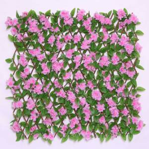 Pas de quantité minimale de commande <span class=keywords><strong>en</strong></span> stock Clôture solaire PINK BLOSSOM Clôture artificielle extensible avec lumière LED pour la décoration - Product Image 1