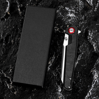 Vente en gros D2 couteau de poche pliable Tanto Blade Edc couteau de poche d'autodéfense avec manche en fibre de carbone