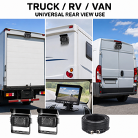 Système de caméra de recul ADAS 7 pouces avec moniteur, câble aviation 4 broches, étanche IP69K, vision nocturne 1080P, image 3D pour le stationnement