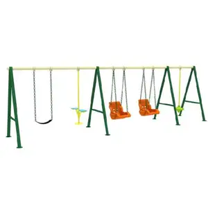 Telaio in metallo altalena Set per bambini parco giochi in metallo sedia altalena con scivolo