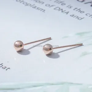 PCX Jewelry Oro 18k Gold Jewelry Ball Stud Gold Earrings Oro 18k Women Fine Round Ball Earrings 18k Solid Beaded Stud Earrings