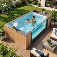 Piscine hors sol en fibre de verre avec jets de massage, jacuzzi extérieur, structure résistante à la corrosion, idéale pour villa - Offre spéciale