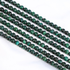 Perles rondes en émeraude naturelle de 6, 8 et 10 mm, perles de guérison, pierres précieuses en vrac pour la fabrication de bijoux - Product Image 4