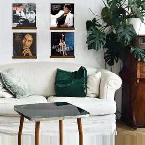 Wooden <b>Vinyl</b> Record Display Rack 32x1.8x4.5cm <b>Wall</b> Mount Minimalist Design For Album Storage And Decor - Product Image 5