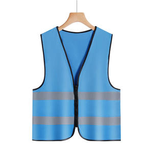 Chaleco de Seguridad Reflectante Rojo de Fibra de Poliéster con 2 Tiras Reflectantes para Trabajo en Exteriores y Construcción - Product Image 3