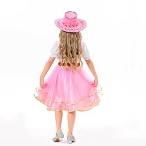 MS New Carnival Halloween Girls Western Rodeo up Kids <b>Cowgirl</b> Costume <b>Dress</b> with Hat - Product Image 4