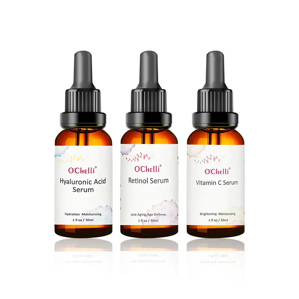 Private Label Face Growth Anti Aging Anti Wrinkle Hyaluronic Acid Vitamin C Serum For Skin