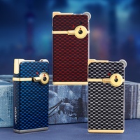 Briquet torche JOBON à flamme jet, allumage à silex, gaz butane rechargeable, flamme douce, pour cigares et cigarettes, design minimaliste en zinc, idéal pour les cadeaux promotionnels