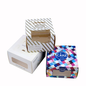 Portable Dessert Shop Set Paper Holder Multilayer Cupcake Stand Dessert Box White Cake Box Transparent Packaging