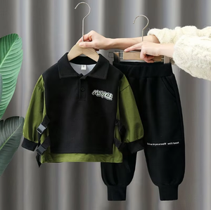 Baby boy due set bello 1 un bambino di 3 anni vestito autunno e inverno bambini più cashmere vestiti cappotto per bambini - Product Image 5