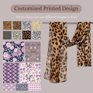 رباط حجاب مطبوع عالي الجودة حجاب قطني صلب شال قابل للتنفس رباط عرقي مناسب لجميع الفصول الأربعة - Product Image 5