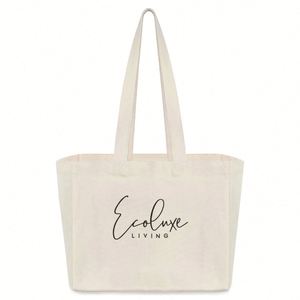 Stylish Eco-Friendly Women's Canvas Shopping Tote Custom Logo Beach <b>Bag</b> with Low MOQ for Wholesale Fun and Practical - Product Image 4