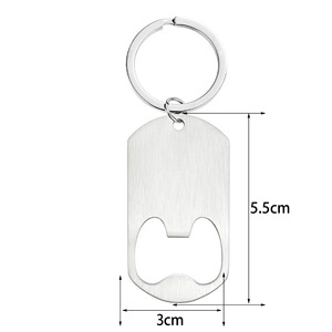 Gebürsteter Edelstahl Flaschenöffner Schlüsselanhänger Tragbarer Bieröffner Schlüsselring Männer Vater Freund Urlaubsgeschenk Kleiner Anhänger - Product Image 3
