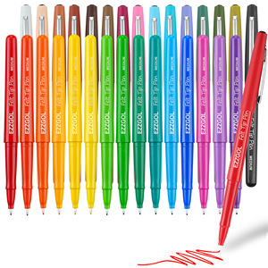 Stylo <span class=keywords><strong>feutre</strong></span> EZZGOL 35 couleurs, <span class=keywords><strong>pointe</strong></span> <span class=keywords><strong>fine</strong></span> moyenne de qualité supérieure 0,7 mm pour journal, écriture, coloriage, prise de notes, dessin - Product Image 1