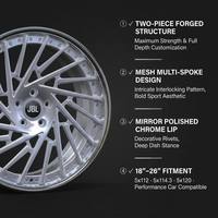 Nuevas llantas de aleación de aluminio JBL de 18-26 pulgadas, de dos piezas, con labio remachado multirradio de 20mm/25mm, PCD 5x112/114.3/120 para Camaro Challenger