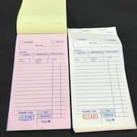 Buku Pesanan Restoran Tanpa Kertas Karbon, Desain Khusus, untuk Pelayan/Pelayan Wanita, dengan Kertas Seni dan Karton