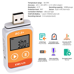 Tùy Chỉnh OEM USB Dữ Liệu Logger Datalogger Ghi RC-5 + PDF Nhiệt Độ Dữ Liệu Logger Nâng Cấp Duy Nhất Không Dây Làm Lạnh - Product Image 2